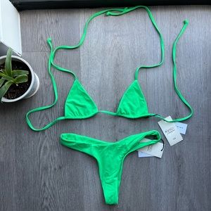 Neon green bikini. Top XS • Bottom medium.